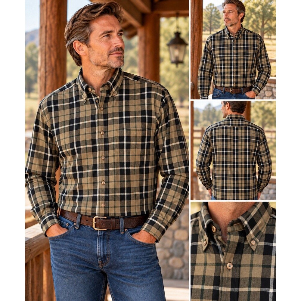 Pendleton Sir Pendleton Wool Shirt Mens L Plaid Button Down 100% Virgin Wool